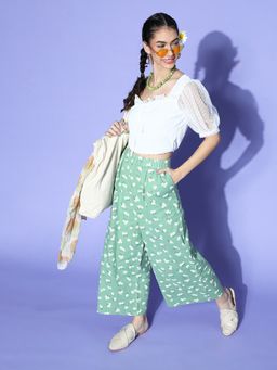 AAREIN - Women Classic White Self-Design Dobby Weave Top