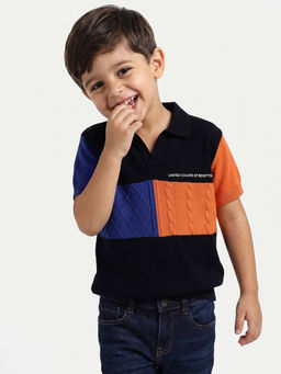 United Colors of Benetton - Regular Fit Polo Neck Color Block Sweater