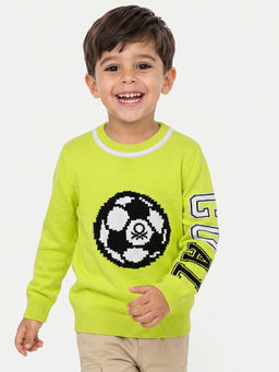 United Colors of Benetton - Regular Fit Crew Neck Graphic Sweater