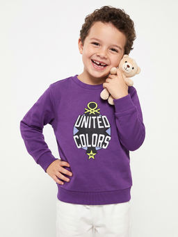 United Colors of Benetton - Regular Fit Crew Neck Typography Sweatshirt