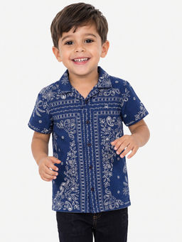 United Colors of Benetton - Relaxed Fit Collar neck Paisley Print Shirt