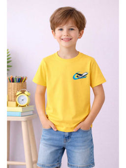 MALKIAT - Yellow Aero Swift Malkiat Printed Cotton T-Shirt