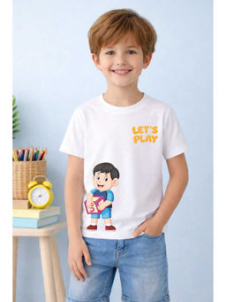MALKIAT - White KidGenius Club Printed Cotton T-Shirt