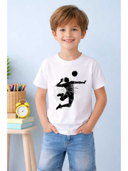 MALKIAT - White Kick and Fly Printed Cotton T-Shirt