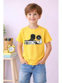 MALKIAT - Yellow Spell and Play Printed Cotton T-Shirt