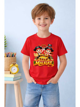 MALKIAT - Red Gold Rush Kids Printed Cotton T-Shirt