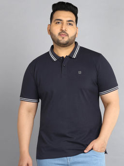 Urbano Plus - Mens Grey Solid Regular Fit Half Sleeve Cotton Polo T-Shirt