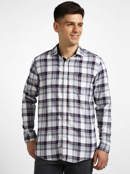 Urbano Fashion - Mens White Cotton Full Sleeve Slim Fit Casual Shirt With Hooded Collar