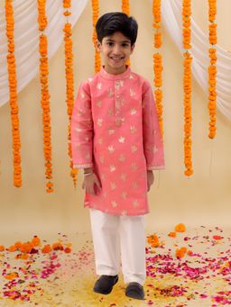 Lil Drama - Boys Mishti Peach Kurta with Pyjama