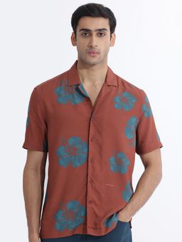 Rare Rabbit - Bronze Primary Brown Shirt