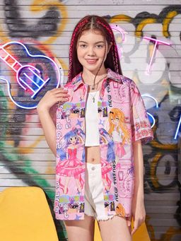 Tandul - Women Printed Multicolor Polycotton Longline Shirt