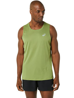 ASICS - Silver Green Mens Tanks