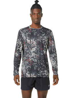 ASICS - All Over Print Ls Black Mens T-Shirt
