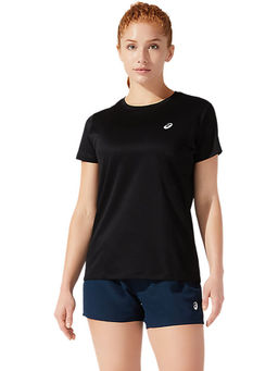 ASICS - Silver Ss Black Womens T-Shirt