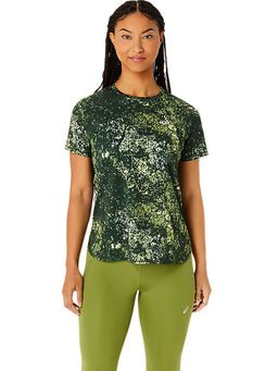 ASICS - All Over Print Ss Green Womens T-Shirt