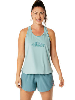 ASICS - Nagino Graphic Run Blue Womens Tank Top