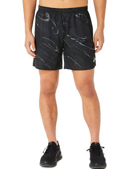 ASICS - Suminagashi Motif Print 7 In Grey Mens Shorts
