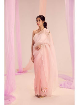 KAPARDARA - Pink Saree without Blouse