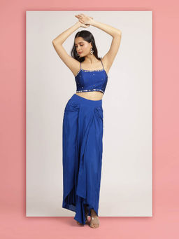 Bha-Sha - Blue Bahar Bustier With Skirt