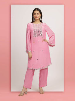 Bha-Sha - Pink Rakhi Kurta With Pant