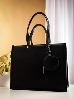 DonaBella - Madison Tote Bag for Women with Laptop Space Black (Large)