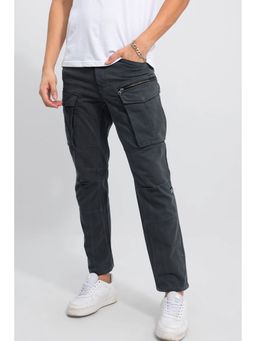 Snitch - Grey Plain Relaxed Casual Cargo Pant