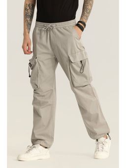 Snitch - Grey Plain Loose Casual Cargo Pant