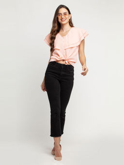 Zink London - Women's Peach Solid Top
