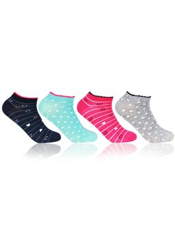 Bonjour - Women fancy Ankle multi pack multicolor socks Pack of 4