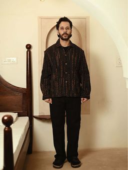 The Terra Tribe - Upcycled Handwoven Berlin Black Jacket with Pant