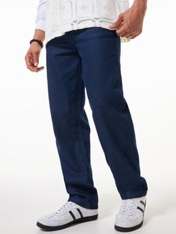 Bewakoof - Mens Navy Blue Baggy Regular Fit Jeans