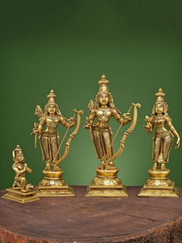 Ekaa Handicrafts - Brass Ram Darbar- Ram Sita Laxman Hanuman