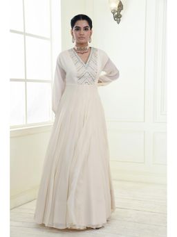 Sonia Baderia - Off White Divine Light Embroidered Maxi Dress