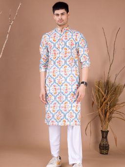 SHIWAM ETHNIX - Blue Men's Azrak Collection Kurta with Pyjama