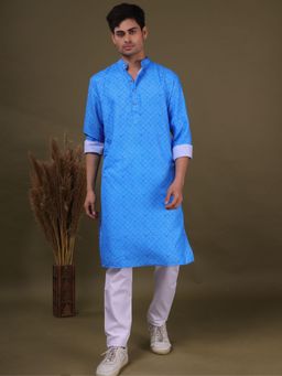 SHIWAM ETHNIX - Blue Men's Kurta With Pyjama Jodhpur Collection