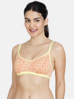 Zivame - Rosaline Everyday Double Layered Non Wired 3/4th Coverage T-Shirt Bra - Popcorn