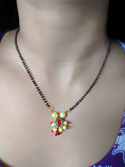 Digital Dress Room - Moti Pendant Design Short Mangalsutra