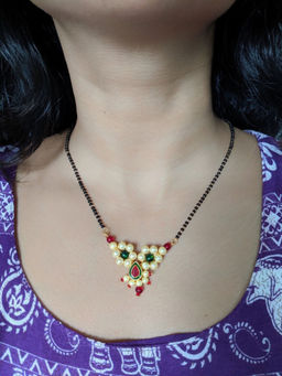 Digital Dress Room - Moti Pendant Design Simple Mangalsutra