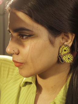 Digital Dress Room - Colourful Beaded Butterfly Stud Earrings