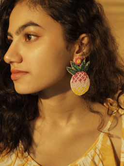 Digital Dress Room - Colorful Beaded Pineapple Earrings