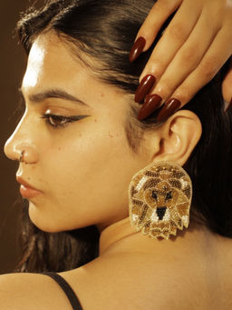 Digital Dress Room - Colourful Beaded Tiger Stud Earrings