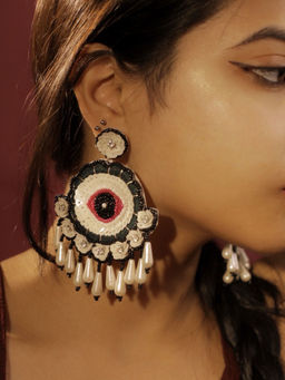 Digital Dress Room - Colorful Beaded Flower Evil Eye Earrings