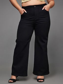 Miss Chase - A+ Curve Collection Plus Size Wide leg High Rise Stretchable Denim Jeans