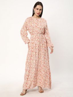 R&B - Ivory Viscose Floral Maxi Dress