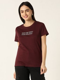 R&B - Women Wine Graphic Casual T-Shirt