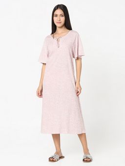 R&B - Pink Cotton Floral Midi Dress