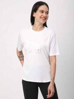 R&B - Women Ivory Graphic Casual T-Shirt