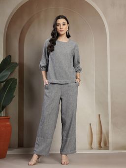 Gipsy - Women Black Polyester Round Neck Solid Co-Ord Set