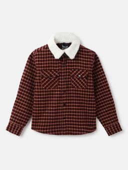 Blue Giraffe - Boys Multi Checked Spread Collar Full Sleeves Shacket