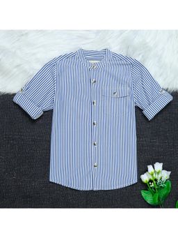 The Lion and the Fish - Boys Roll Up Sleeve Shirt Candy Stripes